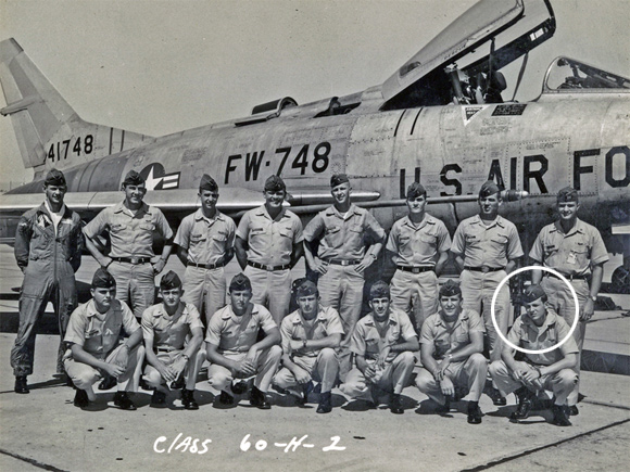 Captain Tom Bunn & his USAF class with USAF F-100